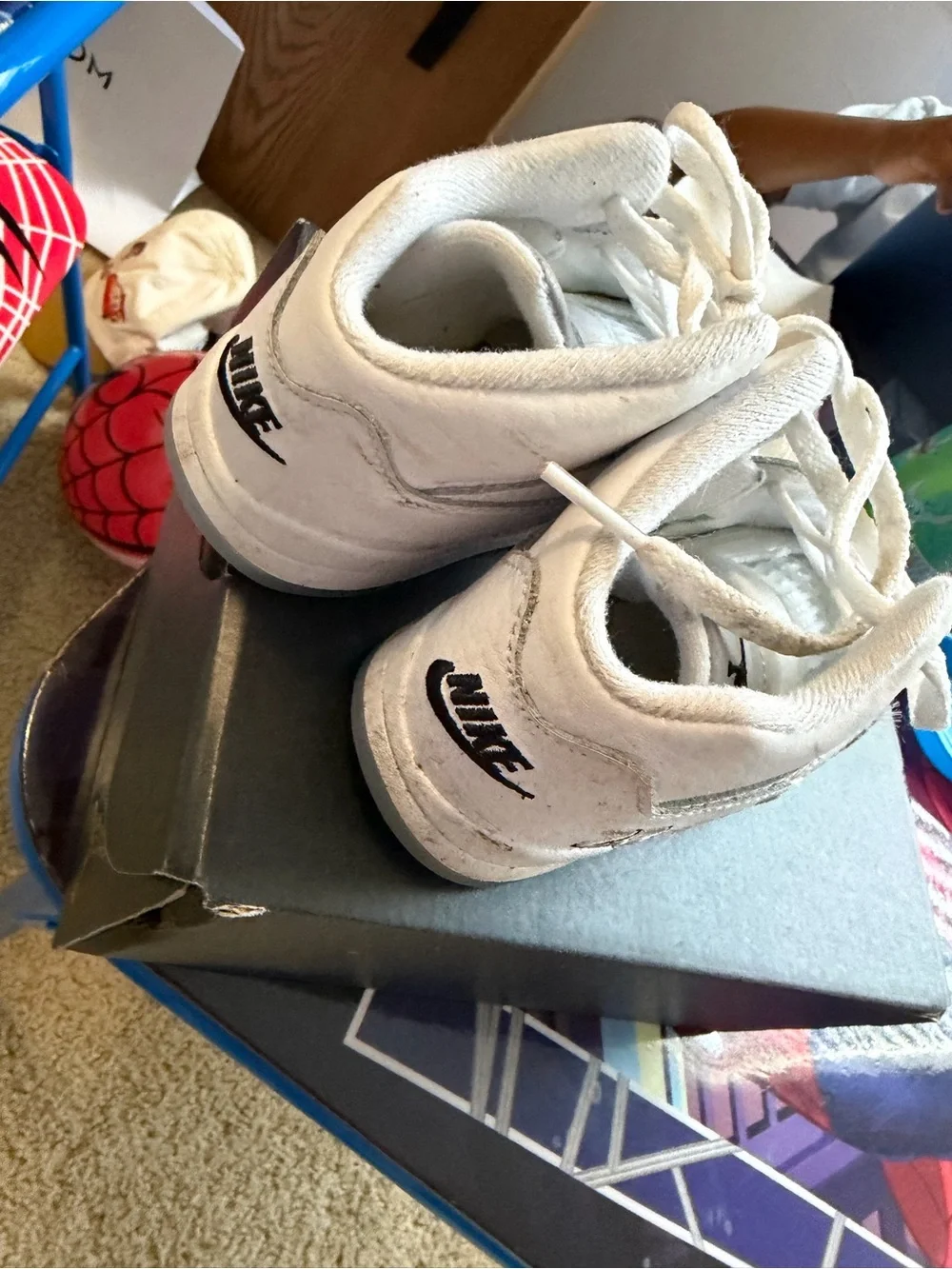 Kids White Basketball Sneakers with 23 Detail